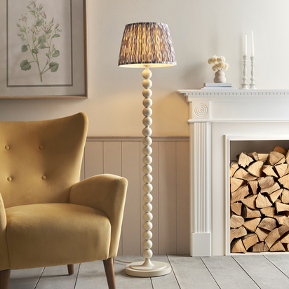 Avonmont Floor Floor light Gloss almond white paint & pearl grey fabric