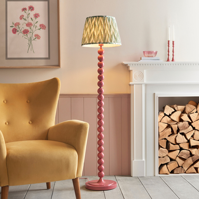 Beechwell Floor Floor light Gloss pink clay paint & cotswold green fabric