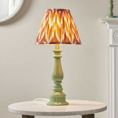 Brentcroft Table Table light Cotswold green & apricot orange fabric