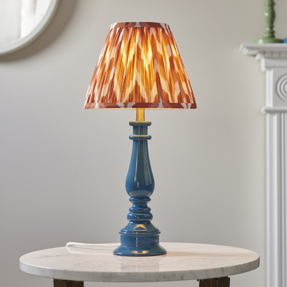 Brentcroft Table Table light Marlin blue & apricot orange fabric