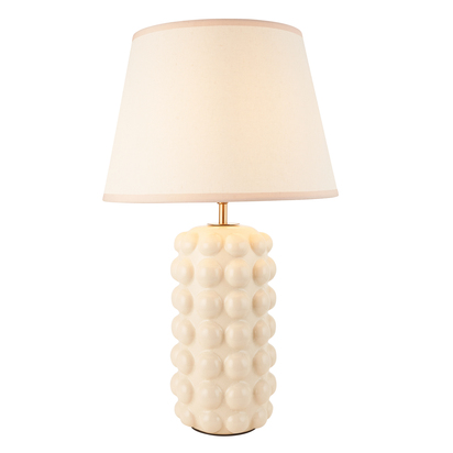 Godstone Table Table light White crackle glaze & vintage white fabric