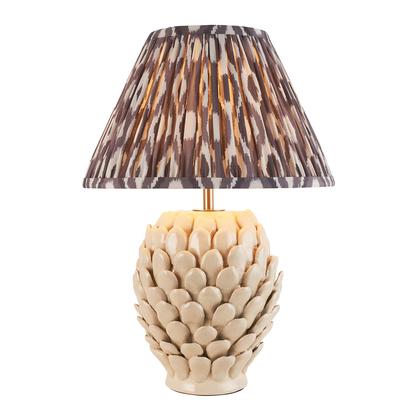 Blythehurst Table Table light Ivory crackle glaze & pearl grey fabric
