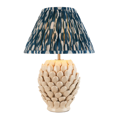 Blythehurst Table Table light Ivory crackle glaze & marlin blue fabric