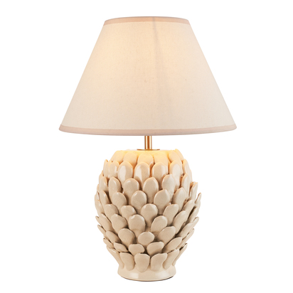 Blythemere Table Table light Ivory crackle glaze & vintage white fabric