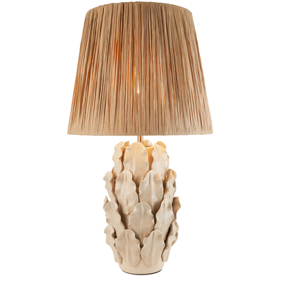Blythebourne Table Table light Ivory crackle glaze & natural raffia
