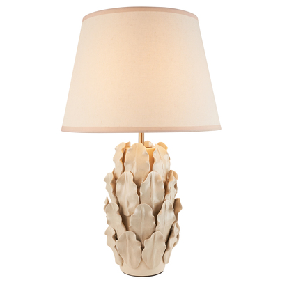 Blythewick Table Table light Ivory crackle glaze & vintage white fabric