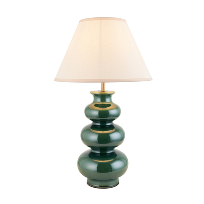 Brammont Table Table light Gloss green glaze & vintage white fabric