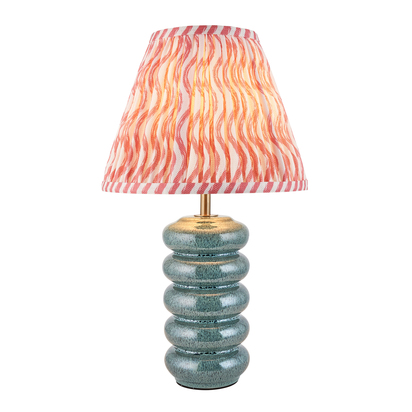Burstead Table Table light Ocean spray glaze & coral pink fabric