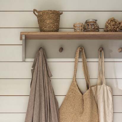 Chester Dove Grey 5 Coat Peg Shelf (96cm) - The Cotswold Company
