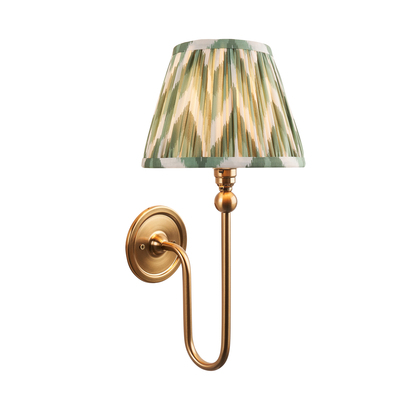 Brookvale Wall Wall light Brushed aged brass plate & cotswold green fabric