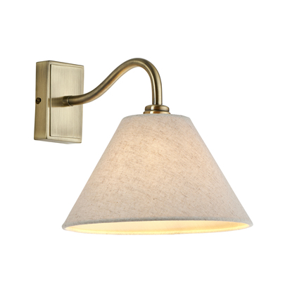 Belheath Wall Wall light Antique brass plate & natural faux linen