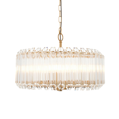 Carbridge 5lt Pendant Pendant light Brushed aged brass plate & clear glass