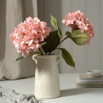 Home Accessories Antique Blush Pink Giant Hydrangea Stem - The Cotswold Company