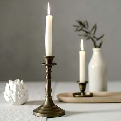 Home Accessories Hampton Candle Holder - Antique Brass - Tall