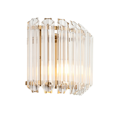 Carbridge Wall Wall light Brushed aged brass plate & clear glass