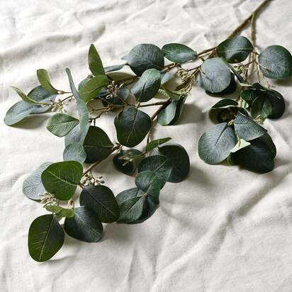 Eucalyptus Spray With Berries - Faux Flower Stem - The Cotswold Company