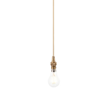 Aftonview Cable Set Pendant light Brushed aged brass plate & natural braided flex