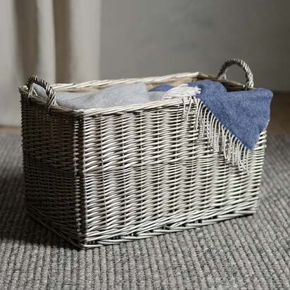 Large Antique Wash Rectangular Hessian Lined Basket - Home Accessories - The Cotswold Company