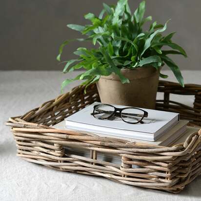 Square Rattan Serving Basket - Home Accessories - The Cotswold Company