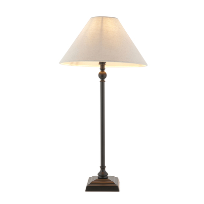 Brackenham Table 31cm Shade Table light Matt black & natural faux linen