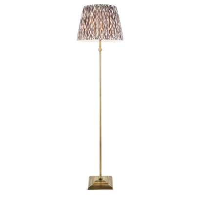 Brackenwell Floor Floor light Antique brass plate & pearl grey fabric