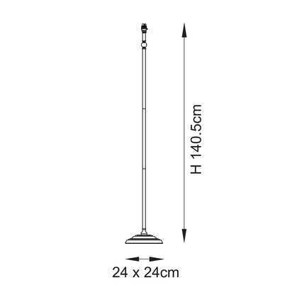 Lille & Ikat 40cm Floor Floor light Antique brass plate & marlin blue fabric