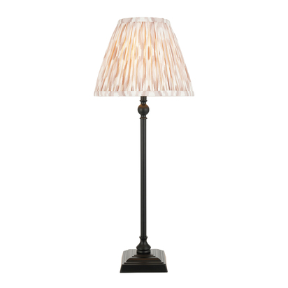 Brackenfield Table Table light Matt black & neutral print fabric