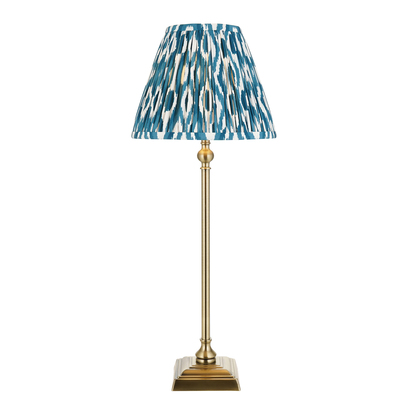Brackenfield Table Table light Antique brass plate & marlin blue fabric