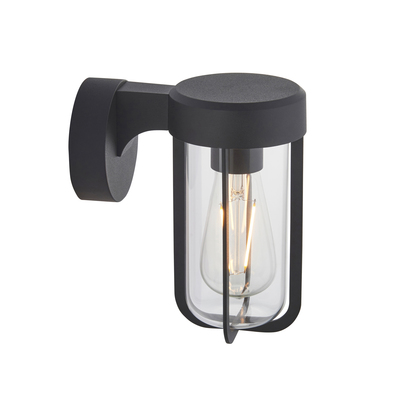Brackendale Wall Wall light Textured black & clear glass