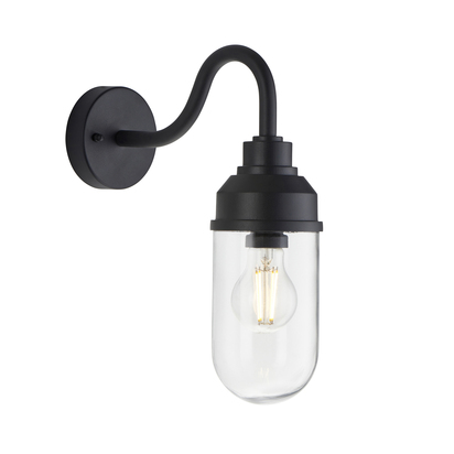 Camstead Wall Wall light Textured black & clear glass