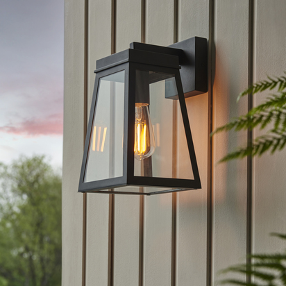 Brackencombe Wall Wall light Textured black & clear glass