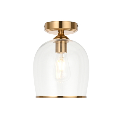 Brighton Flush Flush light Brushed aged brass plate & clear glass
