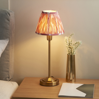 Brockheath Table Table light Vintage brass finish & coral pink fabric