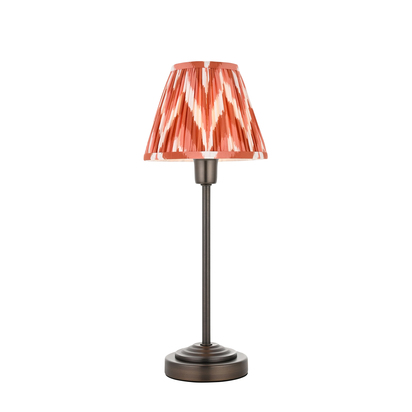 Brockvale Table Table light Antique bronze plate & apricot orange fabric