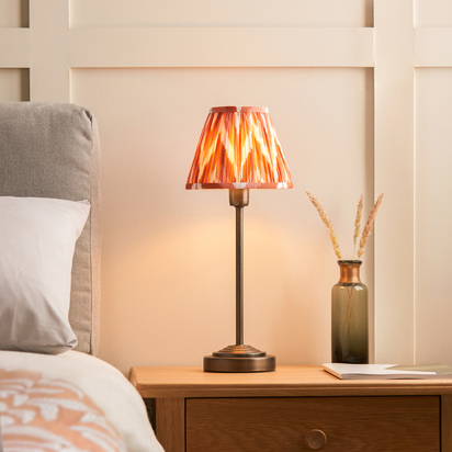 Brockvale Table Table light Antique bronze plate & apricot orange fabric