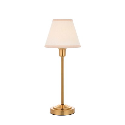 Brockmont Table Table light Vintage brass finish & vintage white fabric