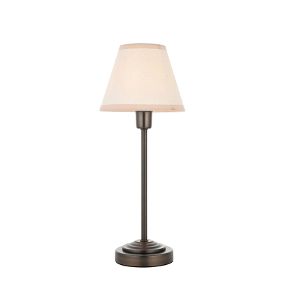 Brockmont Table Table light Antique bronze plate & vintage white fabric
