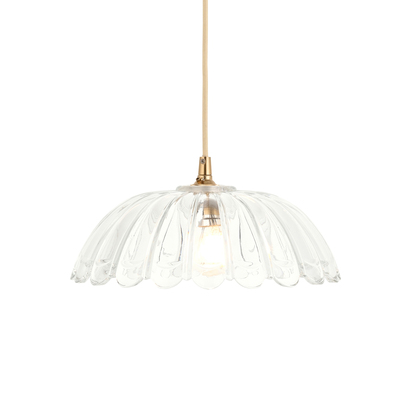 Aftonmont Pendant Pendant light Clear glass & brushed aged brass with natural braided cable