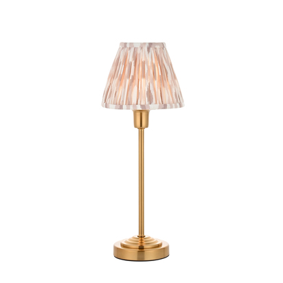 Brockheath Table Table light Vintage brass finish & neutral print fabric