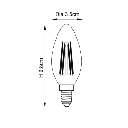 Camheath Non-Dimmable Accessory light Clear glass & bright nickel plate