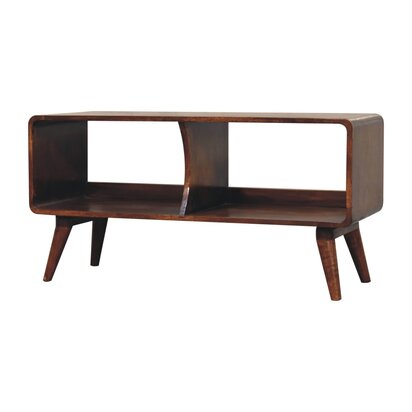 Curved Chestnut Double Slot Media Unit