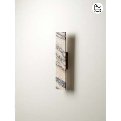 Canti - Calacatta Viola marble and aged brass rectangular wall light