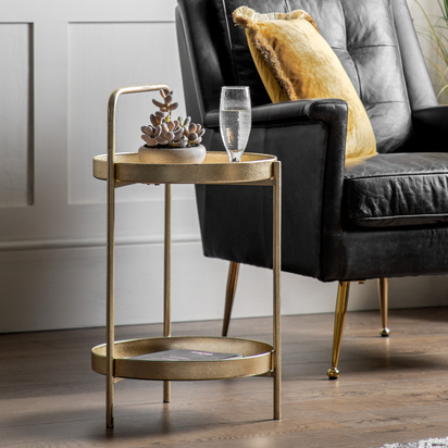 Highstead Side Table Gold 400x400x720mm