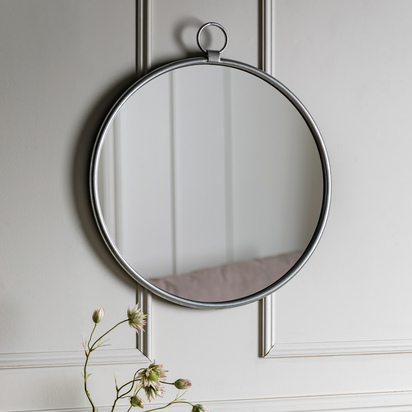 Hollingworth Silver Round Mirror 610x700mm  - Large