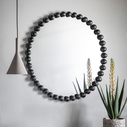 Nailsworth Round Mirror Black 800x50x800mm