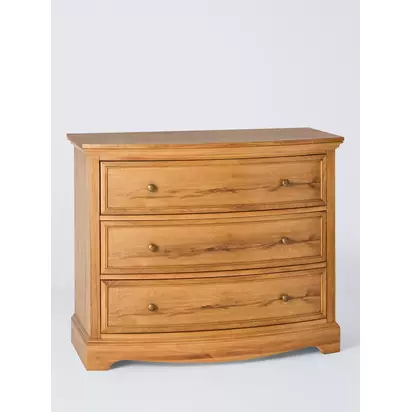 John Lewis Weathered Oak 3 Drawer Chest, Oak Oak | H90.5 x W110.0 x D55.0cm
