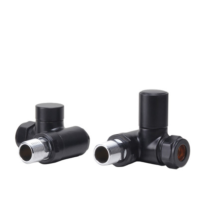 Toasty Black Dual Fuel Corner Radiator Valves - Manual