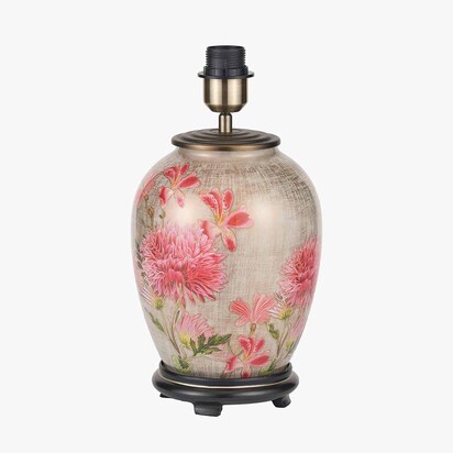 Dahlia Alstroemeria Medium Glass Lamp Base