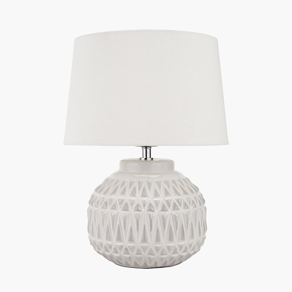 Anneli Warm White Aztec Texture Ceramic Table Lamp