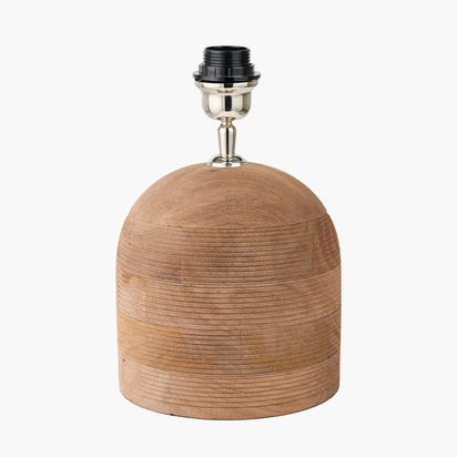 Nelu Natural Engraved Wood Dome Table Lamp Base